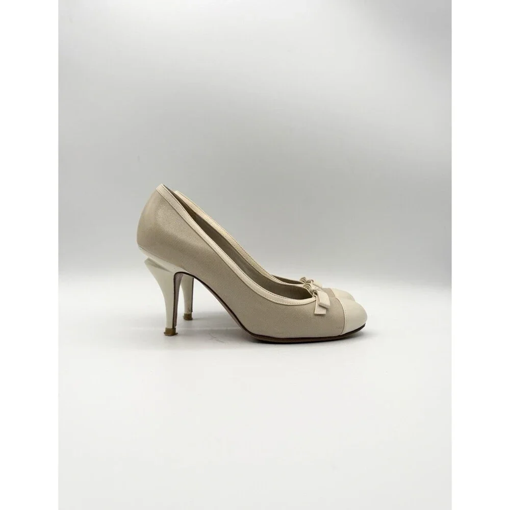 CHANEL white beige